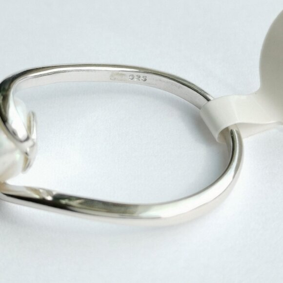 NEW Sterling Silver White cultured freshwater pearl ring size 7 - Picture 3 of 5